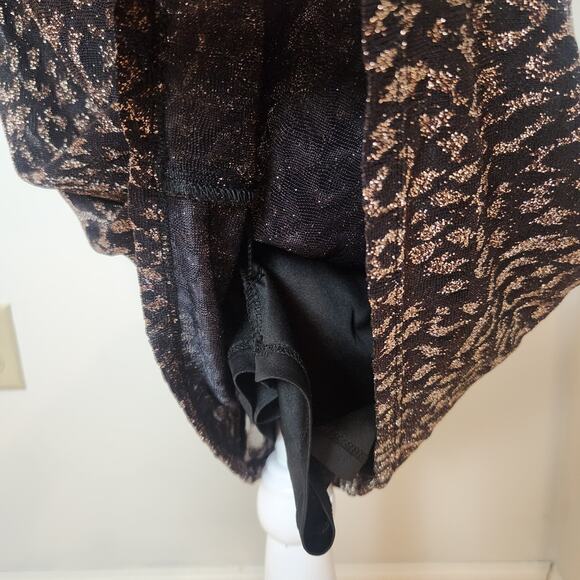 Laundry By Shelli Segal Dress Size 4 Women Slip Gold Leopard Sleeveless Fairy - Picture 9 of 11